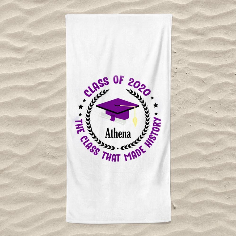 Customized Name Graduation Beach Towel I01