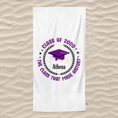 Customized Name Graduation Beach Towel I01