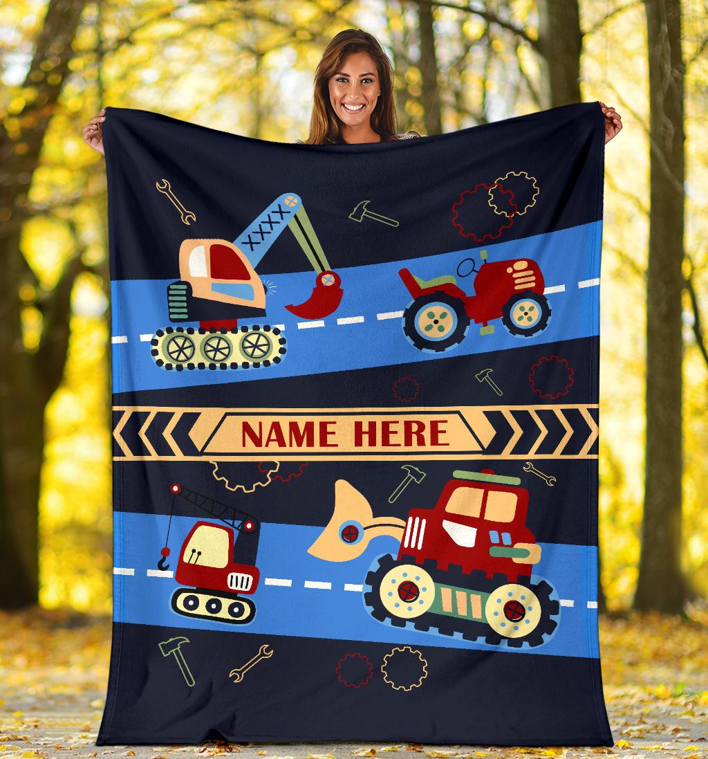 Custom Name Fleece Cartoon Car Blanket III12