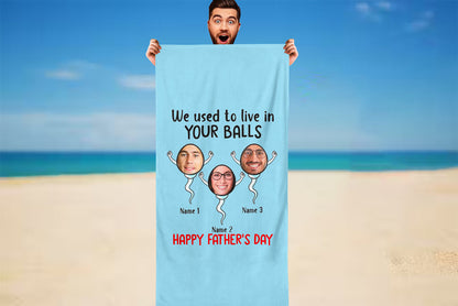 Personalized Father's Day Photo Beach Towels I02