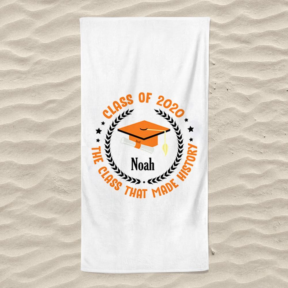 Customized Name Graduation Beach Towel I01