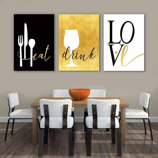 Eat Drink Love Canvas Art Set II01