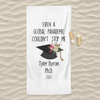 Customized Name Graduation Beach Towel I07