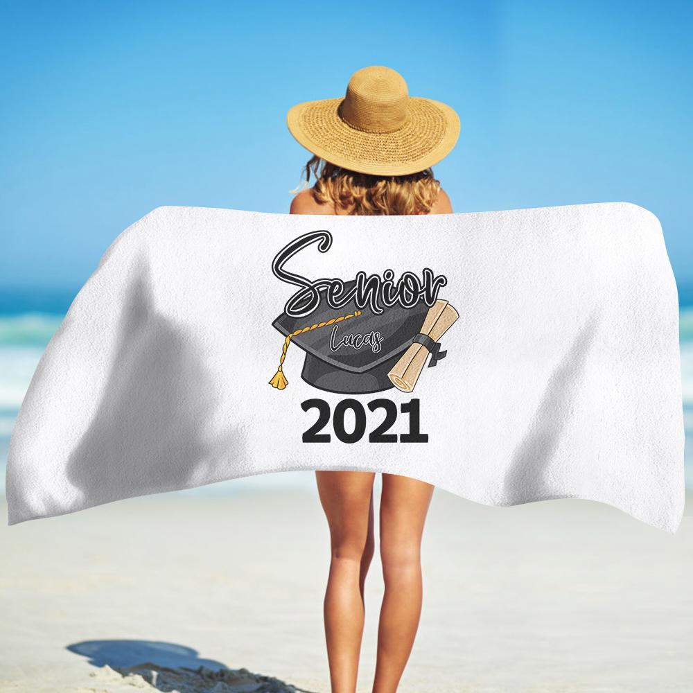 Customized Name Graduation Beach Towel I02