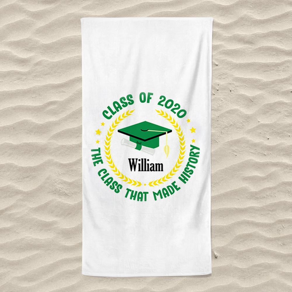 Customized Name Graduation Beach Towel I01