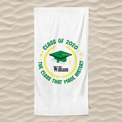 Customized Name Graduation Beach Towel I01