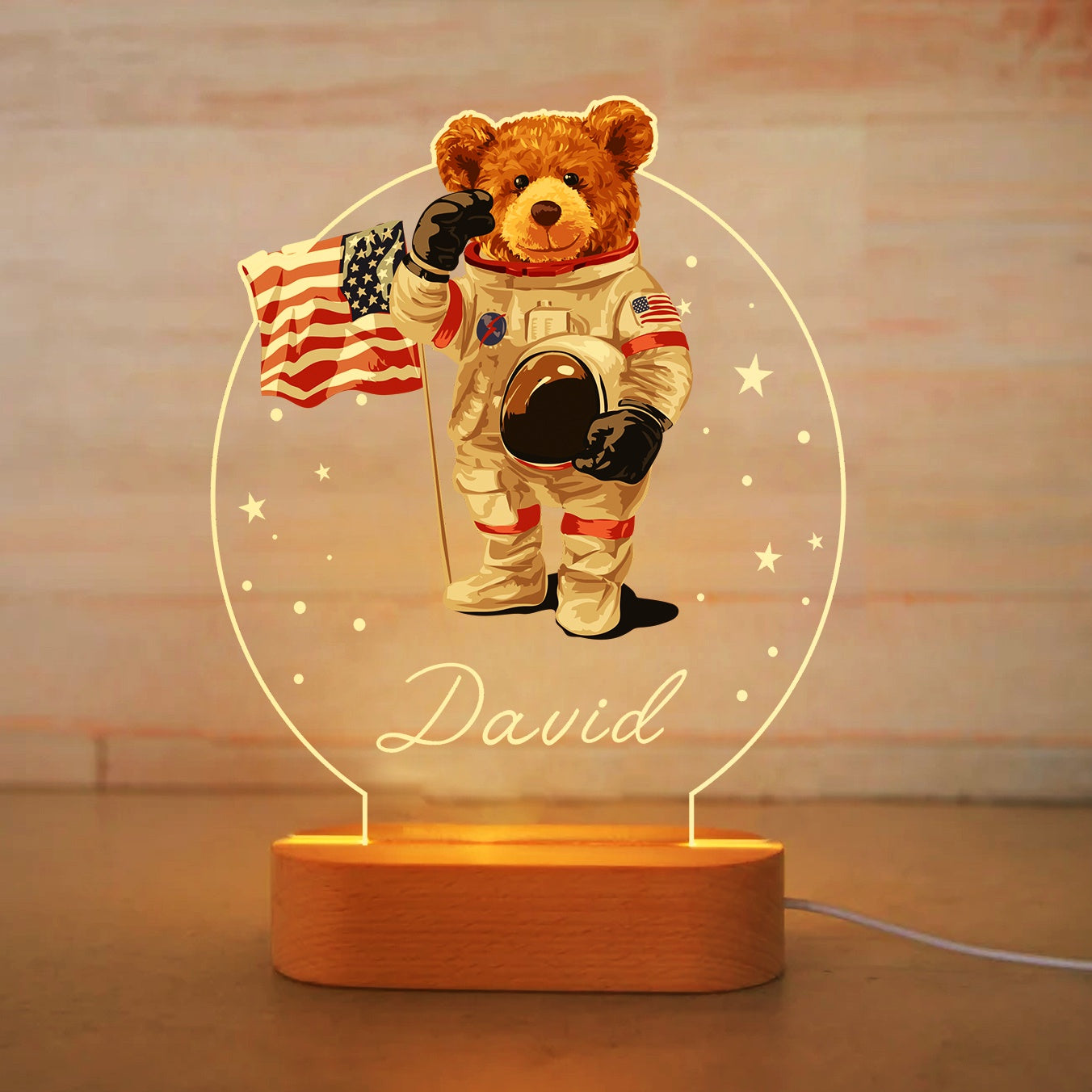 Custom Colorful Astronauts Bear Night Lights -I03