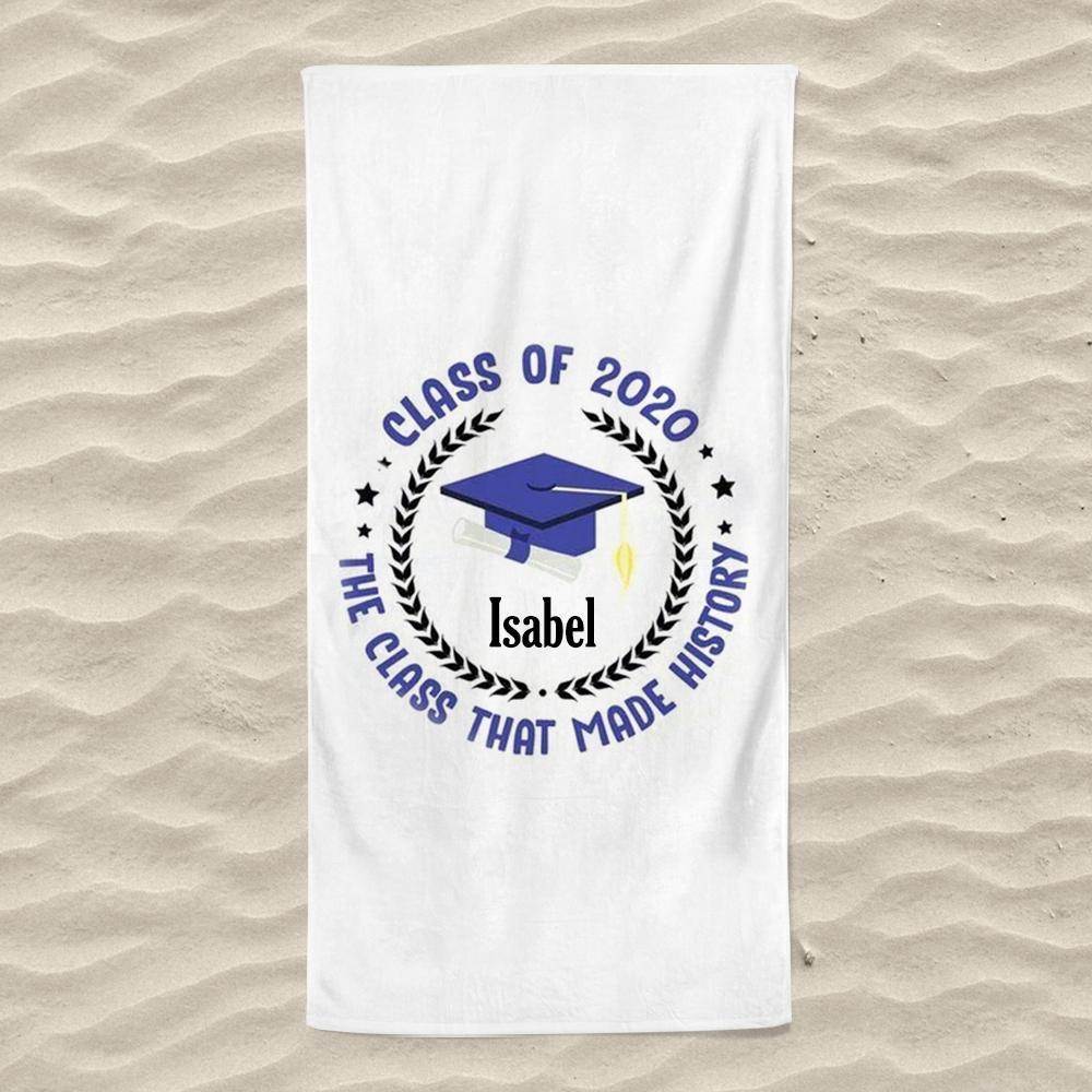 Customized Name Graduation Beach Towel I01