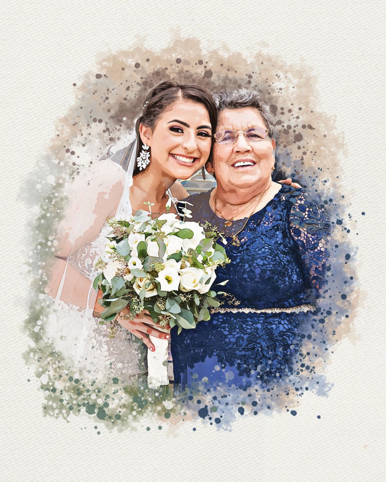 Custom Watercolor Portrait Canvas Art