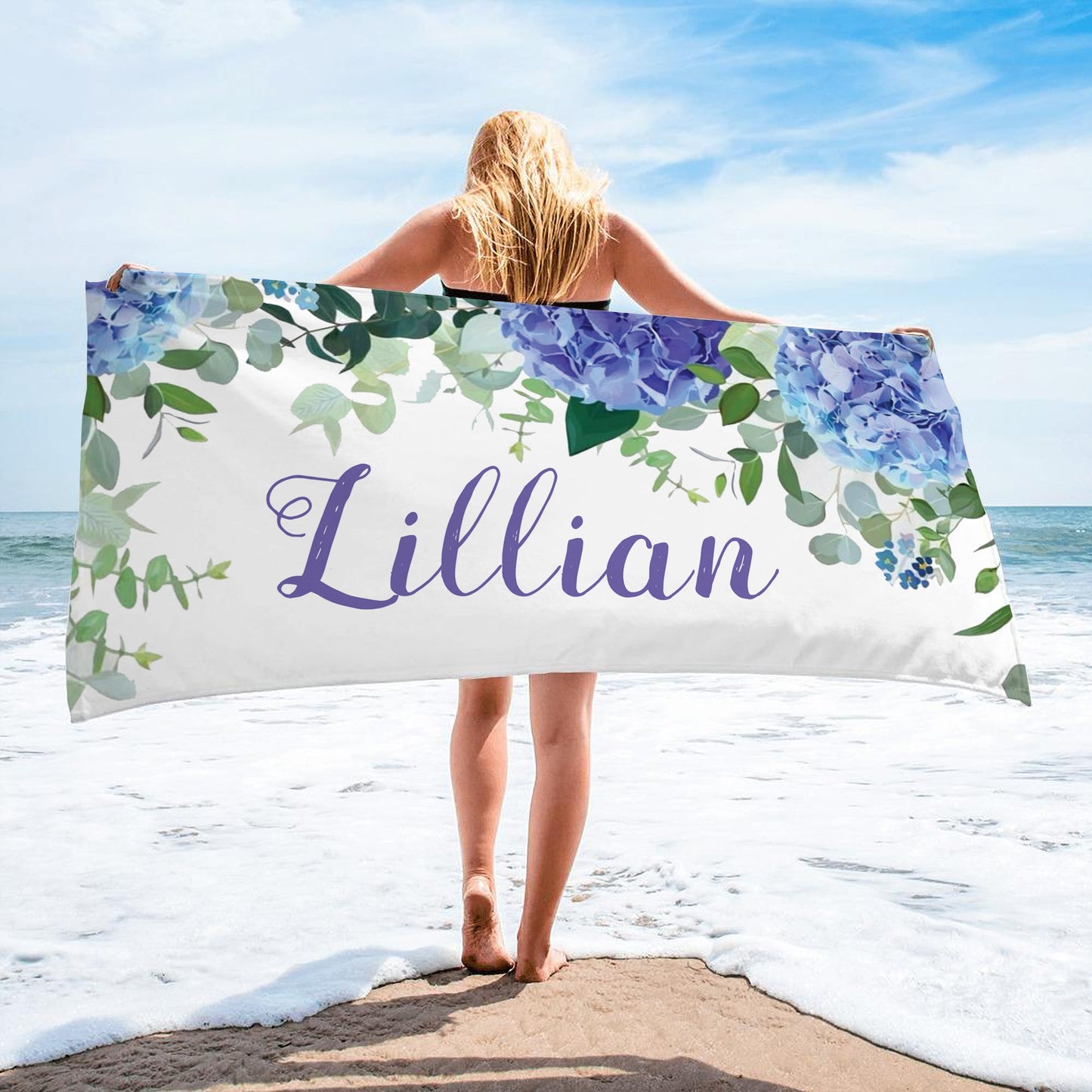 Personalized Beach Towels With Floral III08