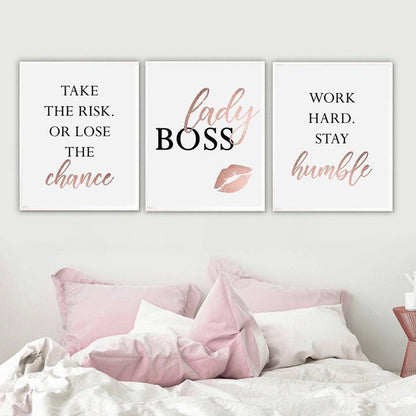 Lady Boss Canvas Art Set I 01 -3 Pieces