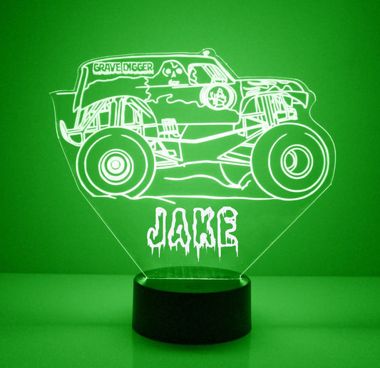 Custom Truck Night Lights with Name / 7 Color Changing LED Lamp III03