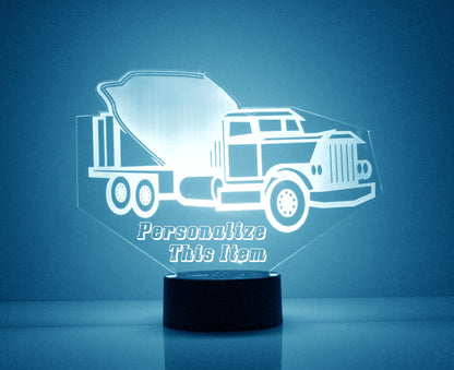 Custom Truck Night Lights with Name / 7 Color Changing LED Lamp III08