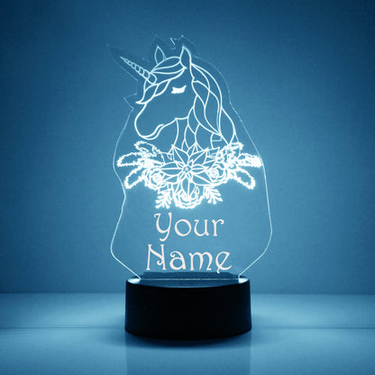 Custom Unicorn Night Lights with Name / 7 Color Changing LED Lamp III21