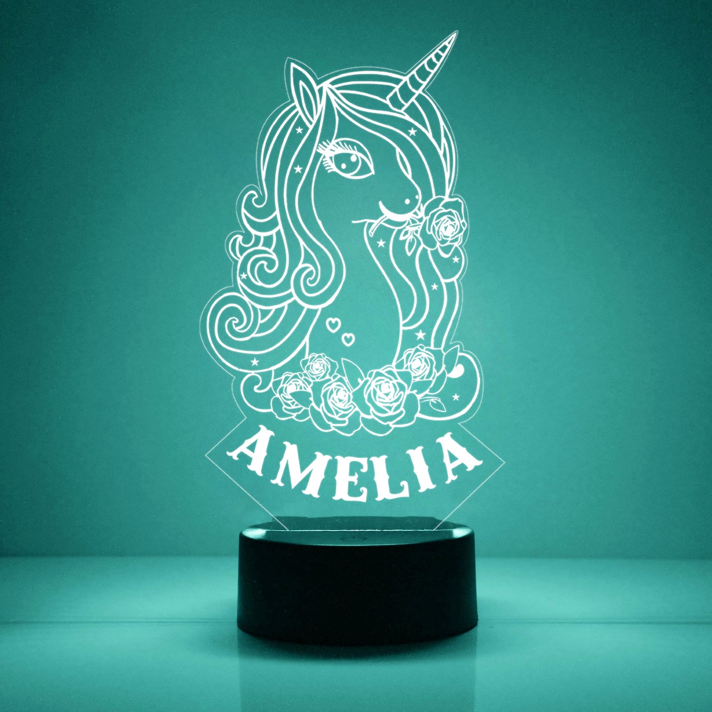 Custom Unicorn Night Lights with Name / 7 Color Changing LED Lamp V03