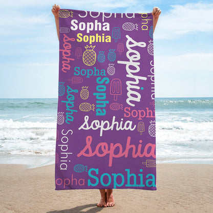 Personalized Beach Towels Word-Art II13