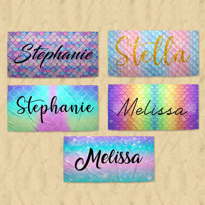 Personalized Beach Towels Mermaid V01