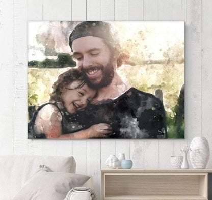 Custom Watercolor Portrait Canvas Art