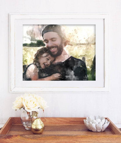 Custom Watercolor Portrait Canvas Art