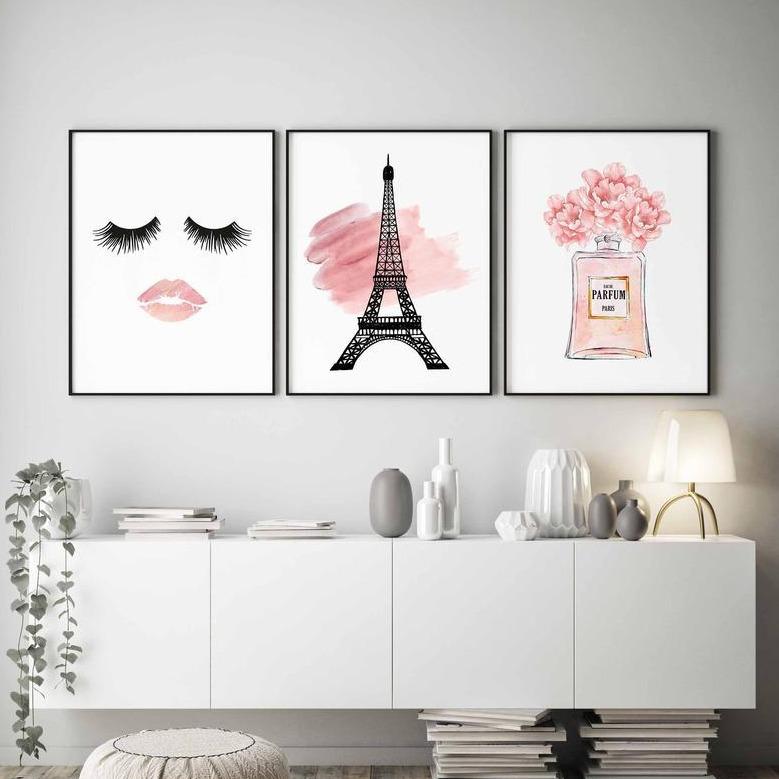 Lashes print Perfume Canvas Art Set I 12 -3 Pieces