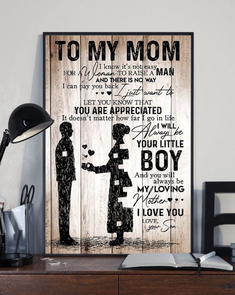 Personalized Canvas Poster 01 - To My MOM-I know It's Not Easy-Gift From Son