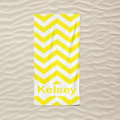 Personalized Chevron Beach Towels