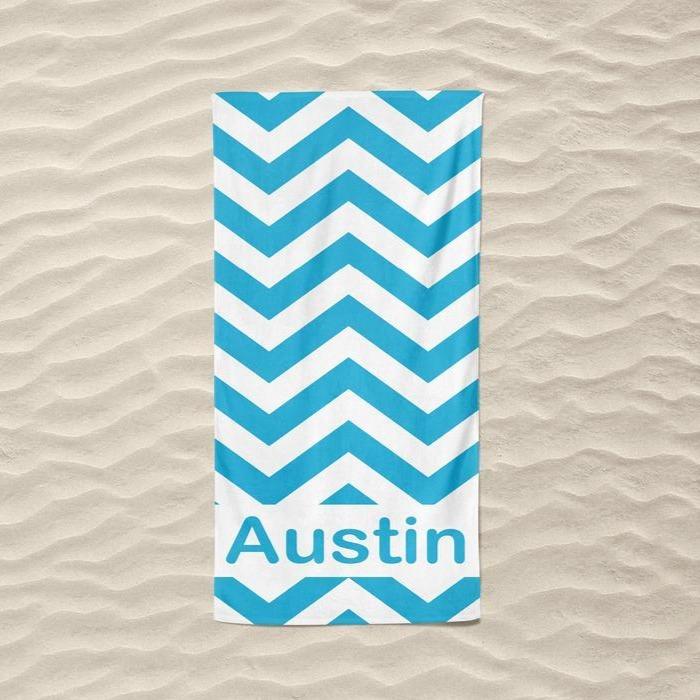 Personalized Chevron Beach Towels