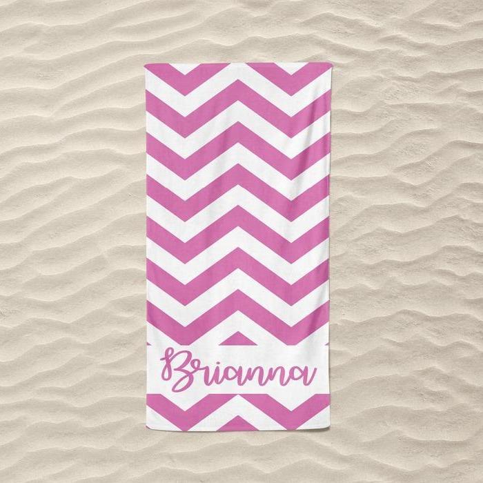 Personalized Chevron Beach Towels