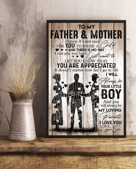 Personalized Canvas Poster 05 - To My Father & Mother-Gift From Son