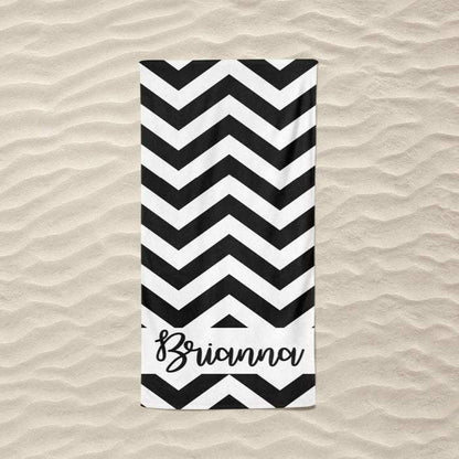 Personalized Chevron Beach Towels