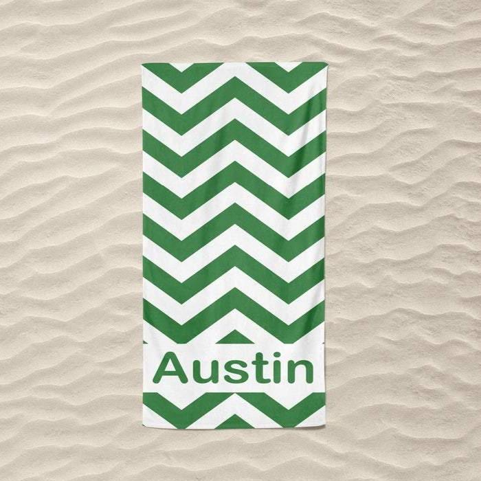 Personalized Chevron Beach Towels