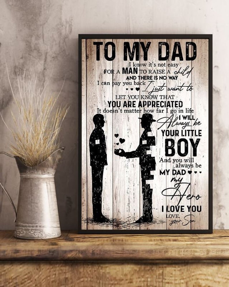 Personalized Canvas Poster 04 - To My Dad-I know It's Not Easy-Gift From Son