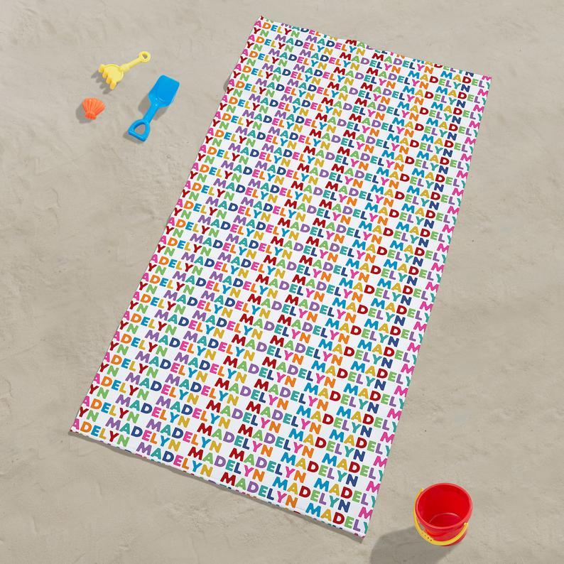 Personalized Vibrant Names Beach Towels