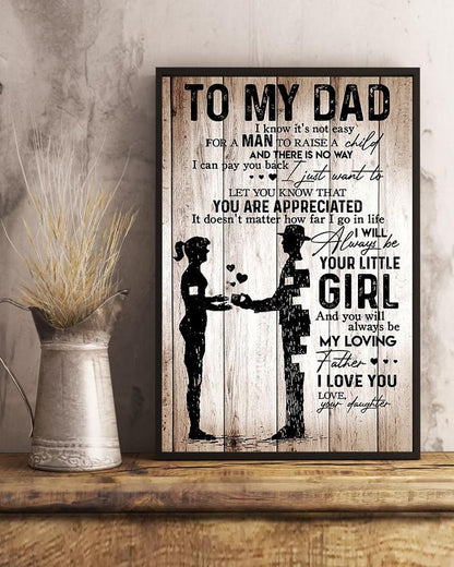 Personalized Canvas Poster 06 - To My Dad-You Are Appreciated-Gift From Daughter