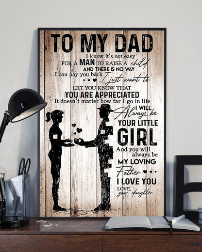 Personalized Canvas Poster 06 - To My Dad-You Are Appreciated-Gift From Daughter