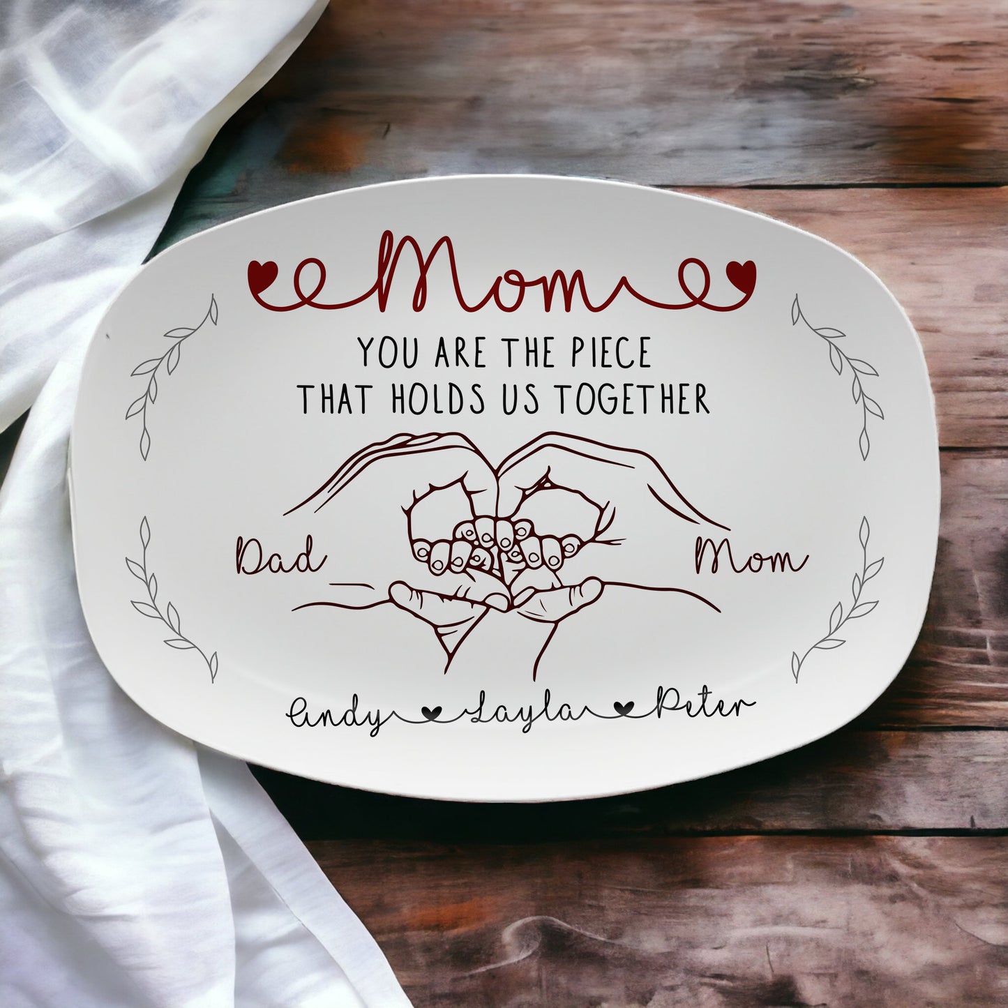 Personalized Mother's Day Handprint Plate- P22