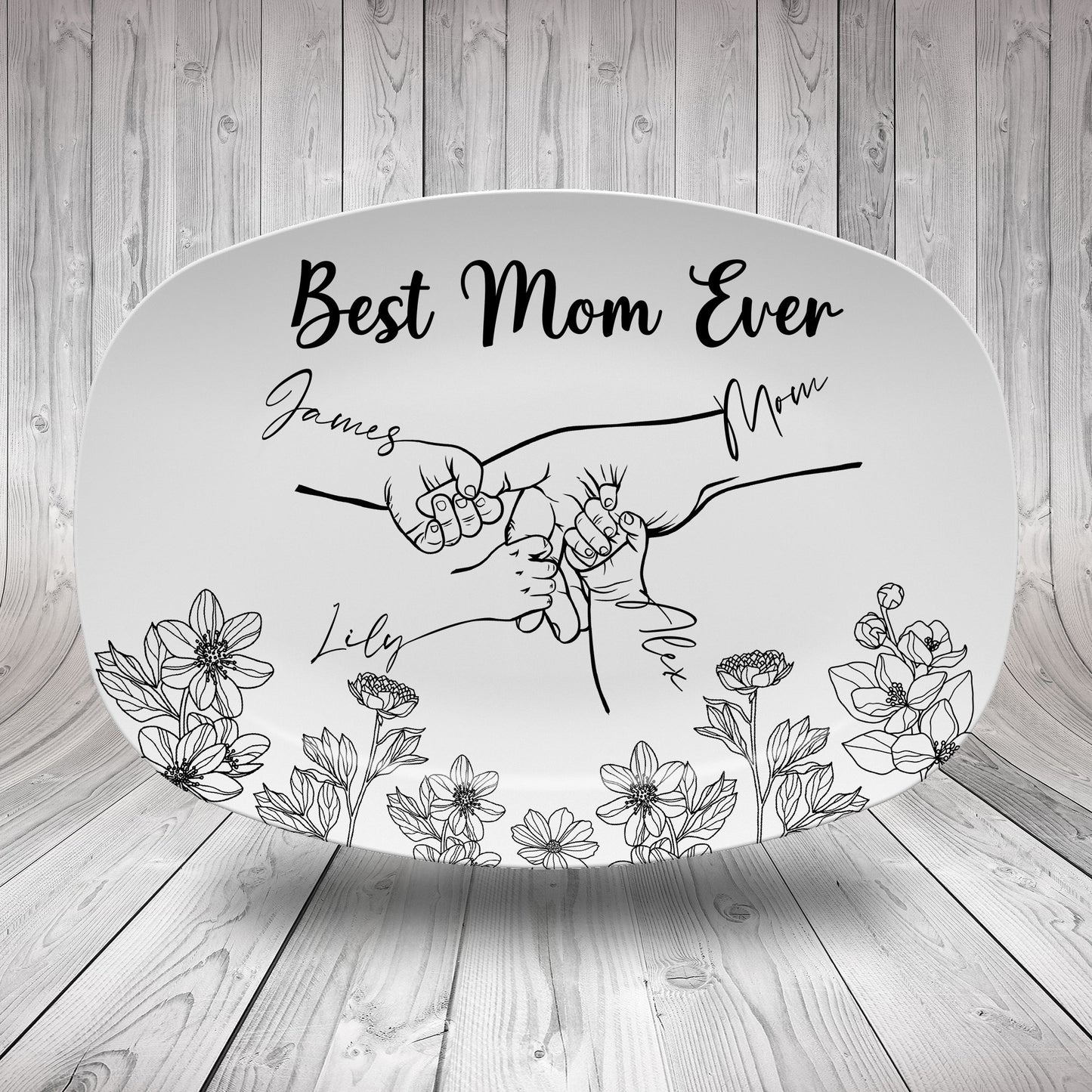 Personalized Mother's Day Handprint Plate- P16