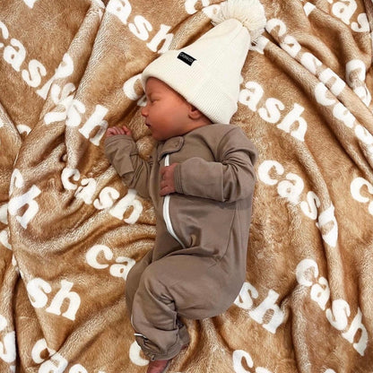 Brown Birth Celebration Personalized Blanket for Boys and Girls