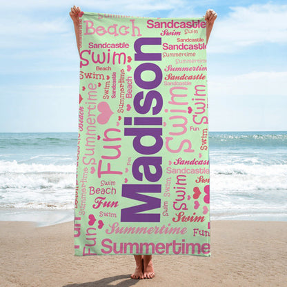 Personalized Beach Towels Name and Word-Art II14