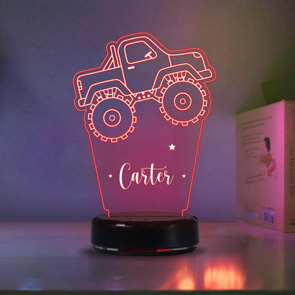 Custom Truck Children's Night Lights with Name/ 7 Color Changing LED Lamp 01