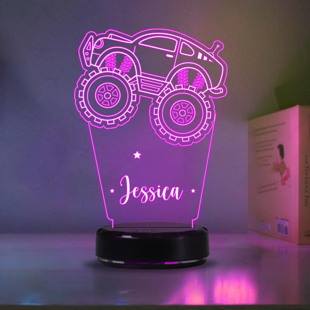 Custom Truck Children's Night Lights with Name/ 7 Color Changing LED Lamp 01