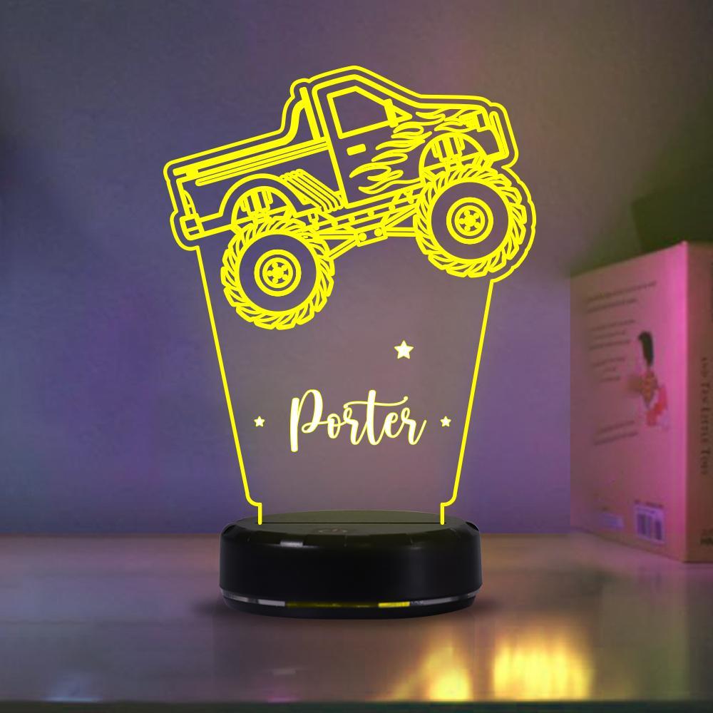 Custom Truck Children's Night Lights with Name/ 7 Color Changing LED Lamp 01