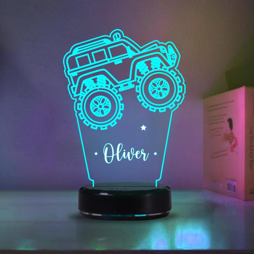 Custom Truck Children's Night Lights with Name/ 7 Color Changing LED Lamp 01