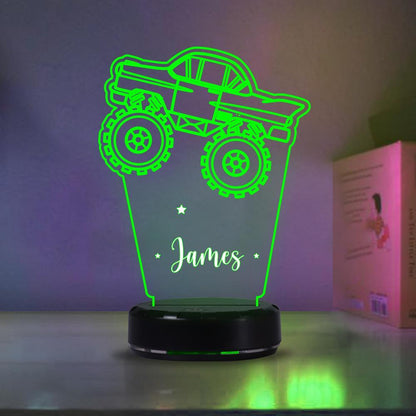 Custom Truck Children's Night Lights with Name/ 7 Color Changing LED Lamp 01