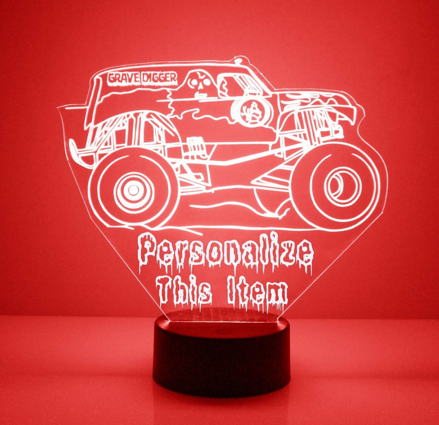 Custom Truck Night Lights with Name / 7 Color Changing LED Lamp III17